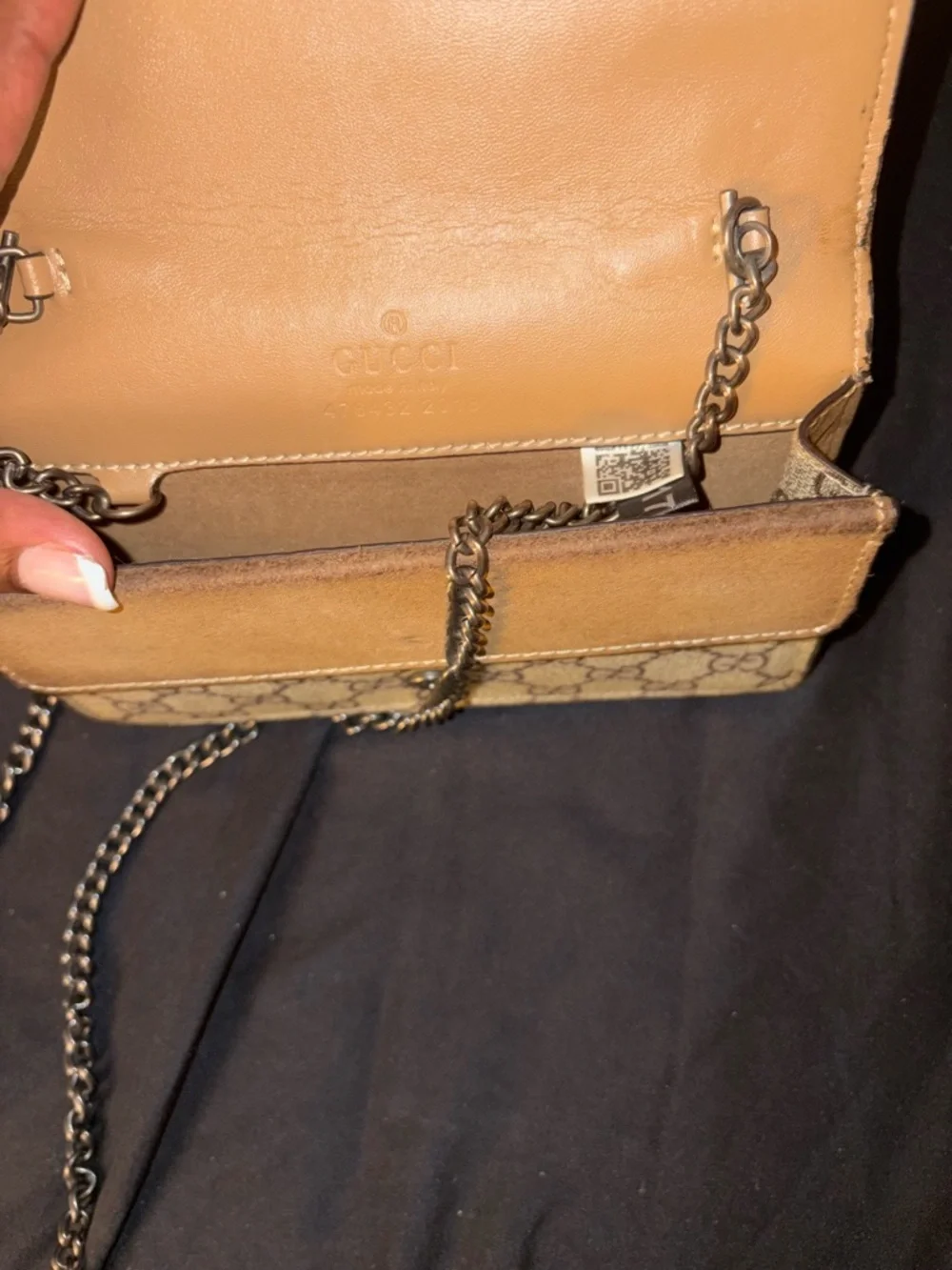 Gucci Beige GG Supreme Canvas Dionysus Wallet Clutch with Tan Trim - Picture 3 of 3